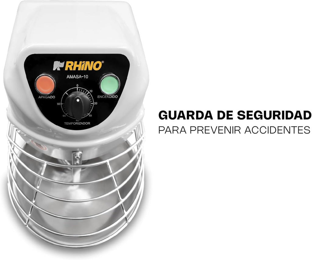 Amasadora Comercial Rhino Amasa-10 1 Hp 10 Litros 1796 Rpm