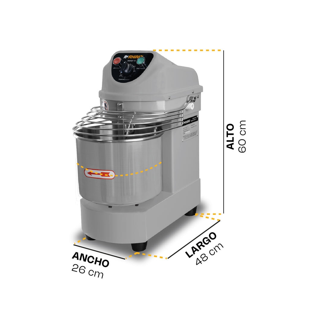 Amasadora Comercial Rhino Amasa-10 1 Hp 10 Litros 1796 Rpm
