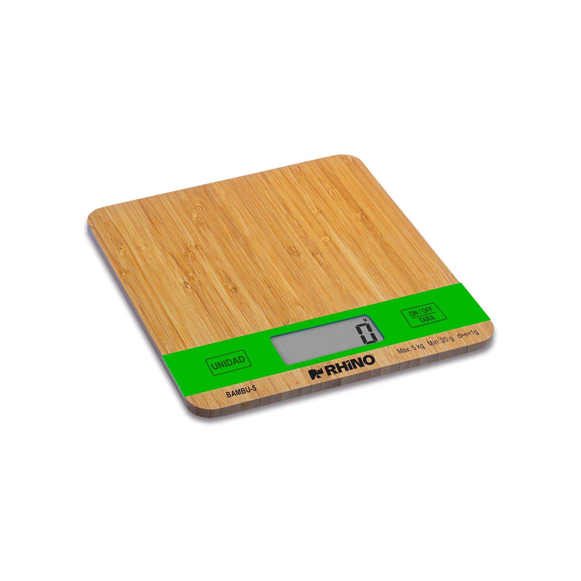 Bascula Digital Rhino Cocina 5kg Bambu-5