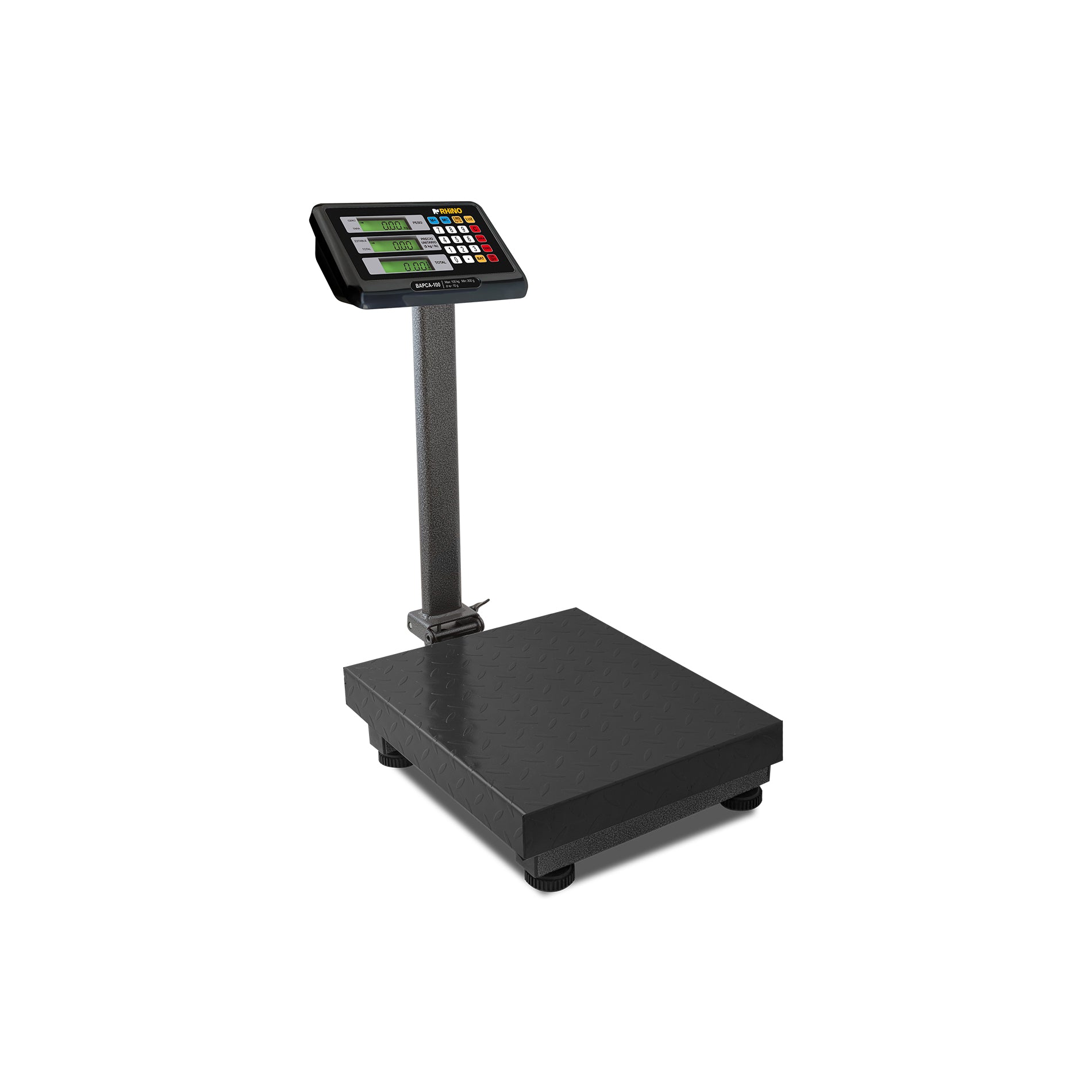 Báscula Plataforma 100kg Rhino Modelo Bapca-100 Color Negro Peso máximo soportado 100 kg