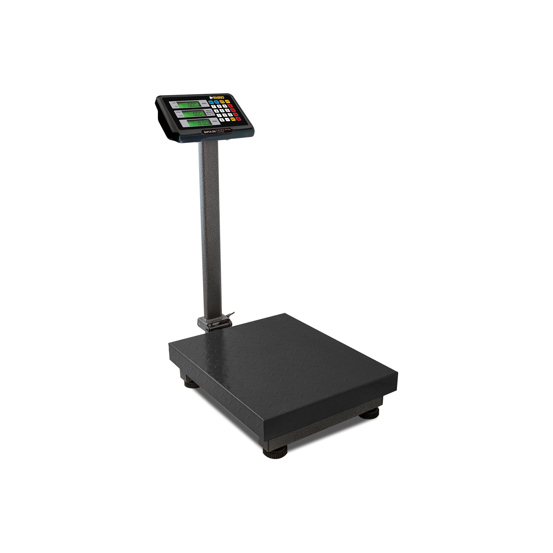 Báscula Electrónica De Plataforma 200 Kg Rhino Bapca-200 Color Negro