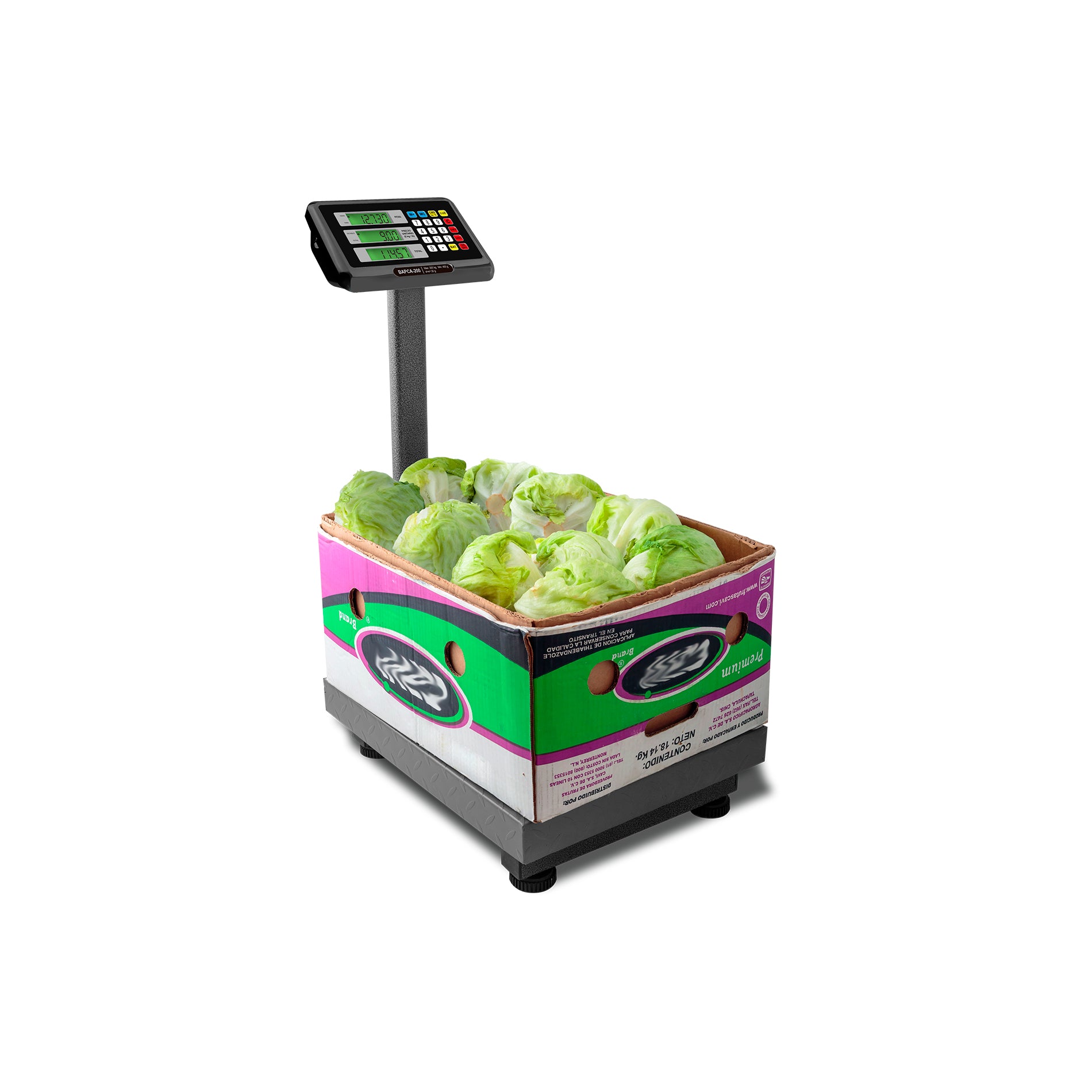Báscula Electrónica De Plataforma 200 Kg Rhino Bapca-200 Color Negro
