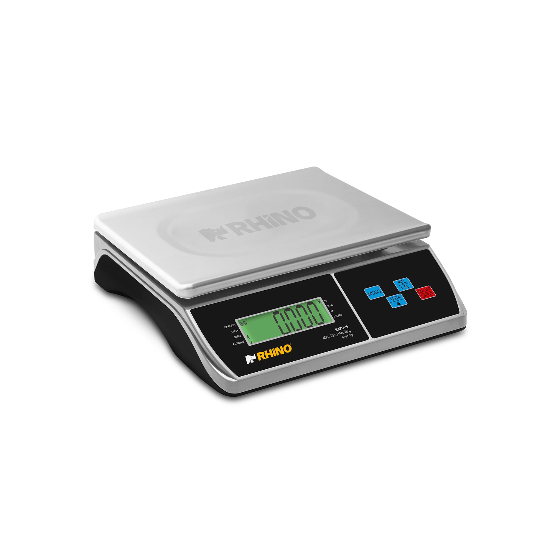 Báscula Digital Porcionadora Para 10Kg Rhino Bapo-10 Color Aluminio