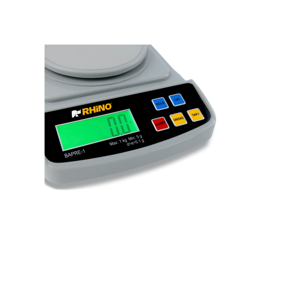 Báscula De Precisión Digital Rhino Bapre-1 1kg/0.1g Precisión Gris