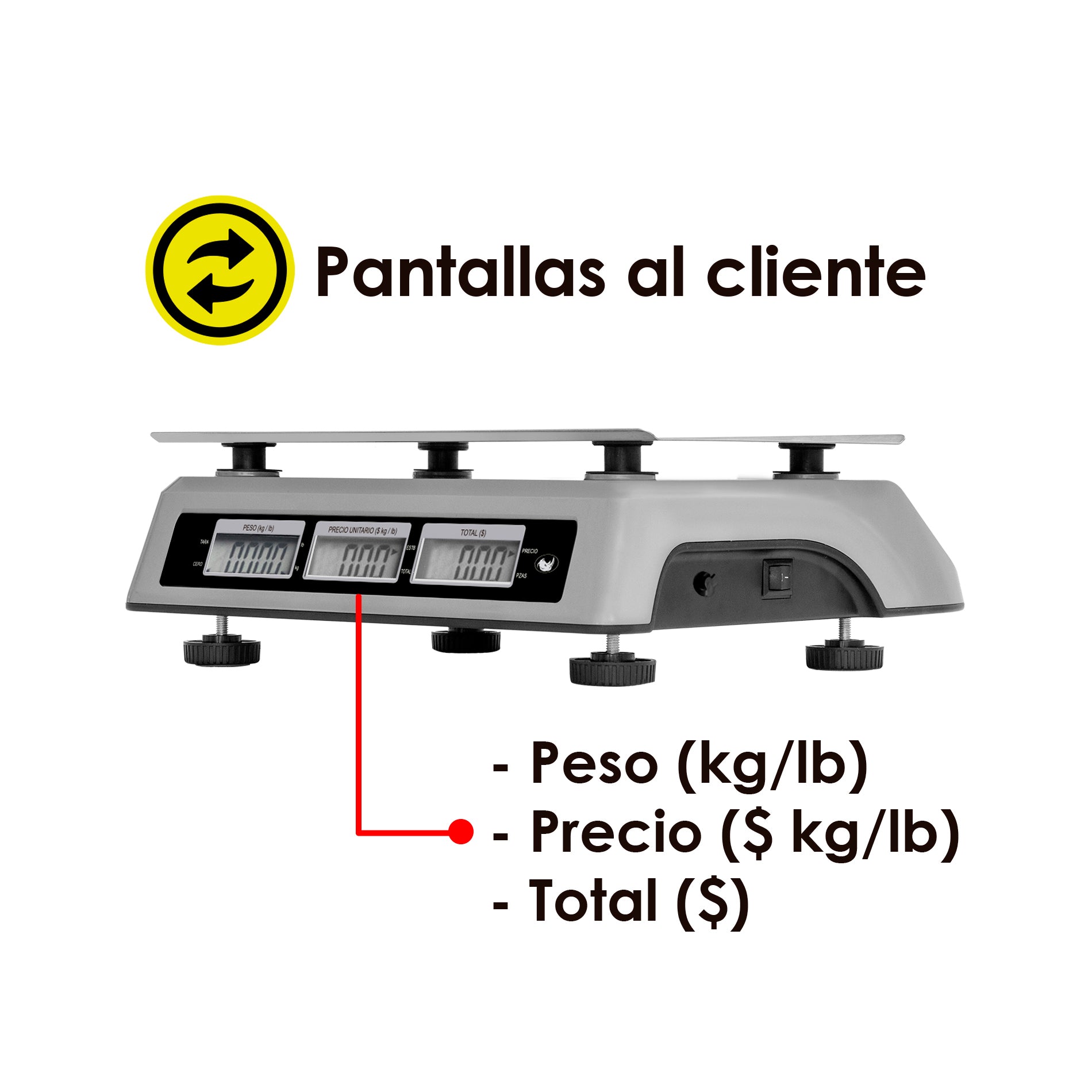 Báscula Comercial Digital Rhino BAR-6X 20Kg gris 28 cm x 20 cm