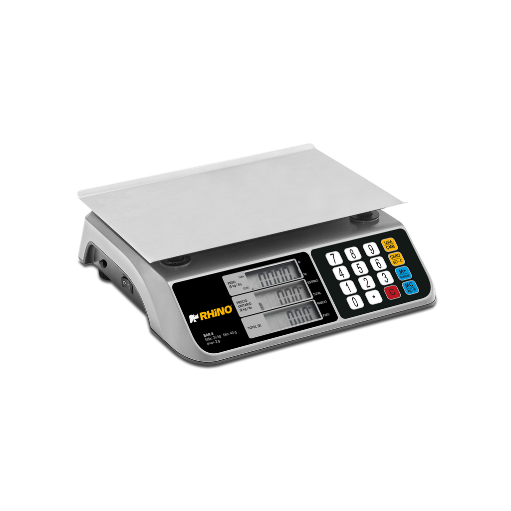 Báscula comercial digital Rhino BAR-6 20kg gris 29 cm x 28 cm