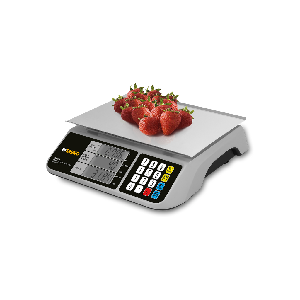 Báscula comercial digital Rhino BAR-6 20kg gris 29 cm x 28 cm