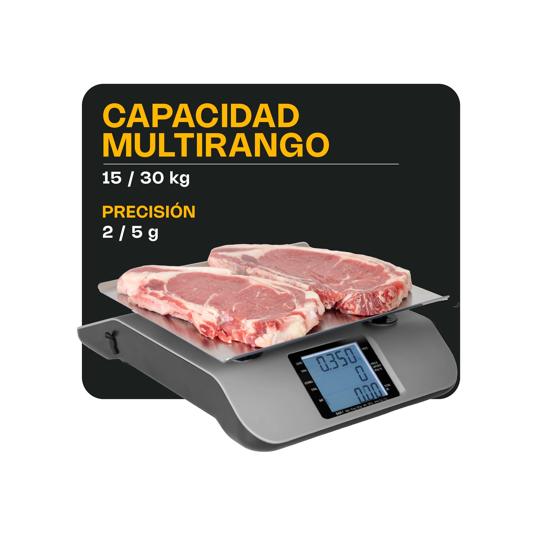 Báscula Digital Para 30kg Rhino BAR-7 Peso máximo soportado 30 kg