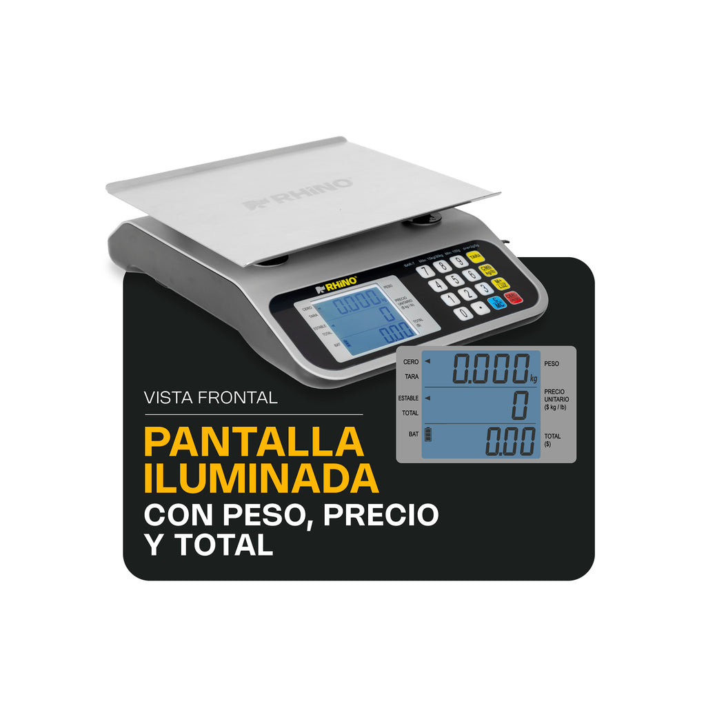 Báscula Digital Para 30kg Rhino BAR-7 Peso máximo soportado 30 kg