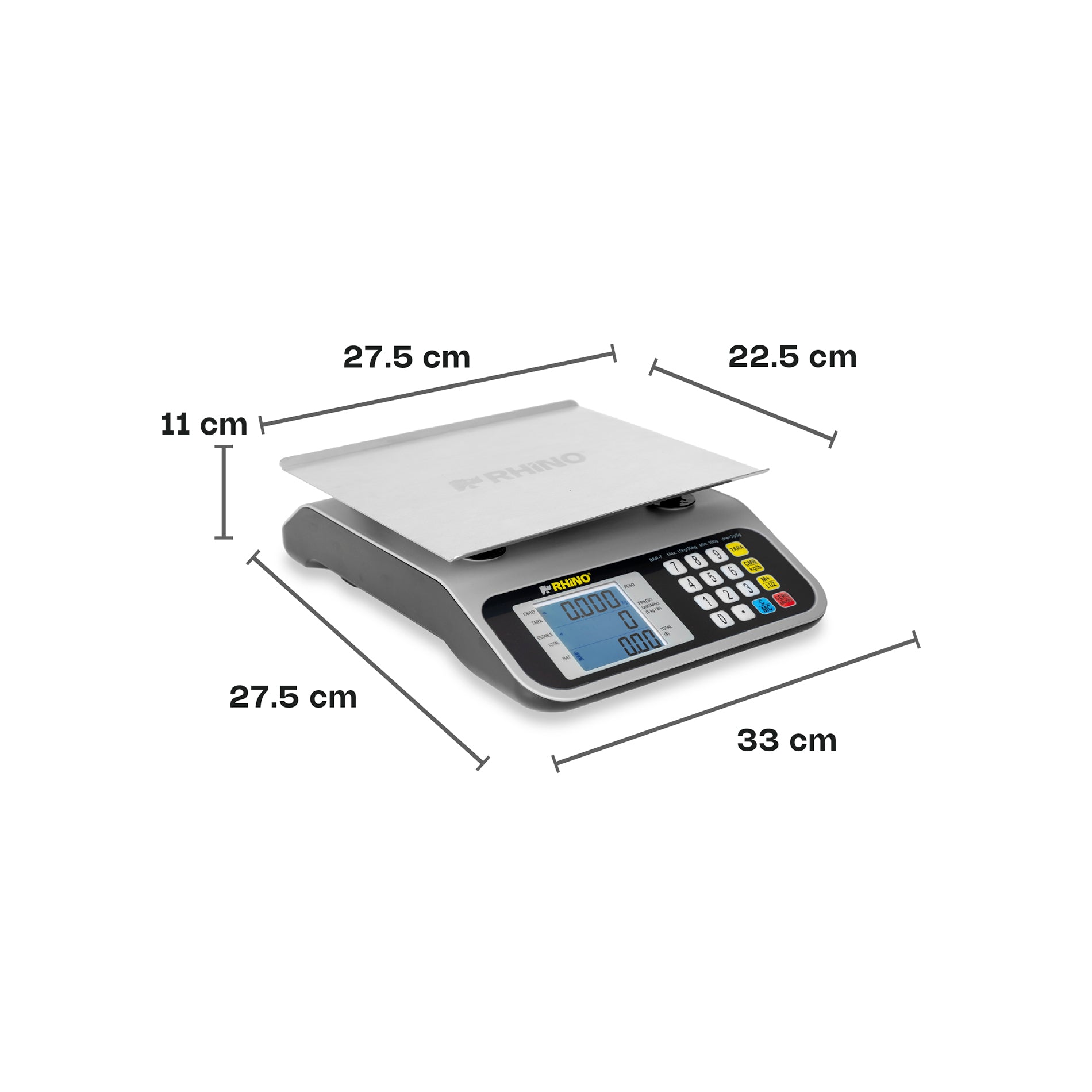 Báscula Digital Para 30kg Rhino BAR-7 Peso máximo soportado 30 kg