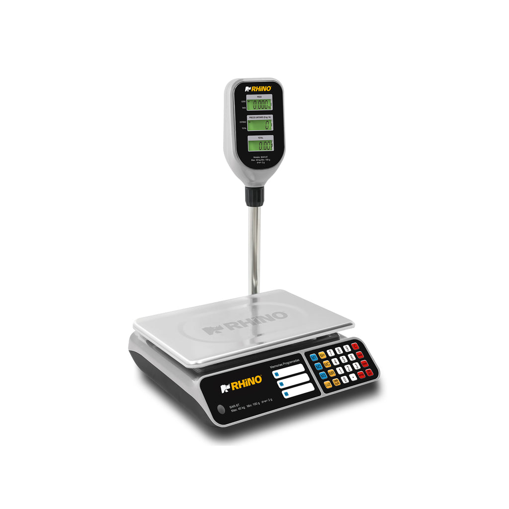 Báscula Digital Con Torreta Para 40kg Rhino Bar-8t Color Gris oscuro Peso máximo soportado 40 kg
