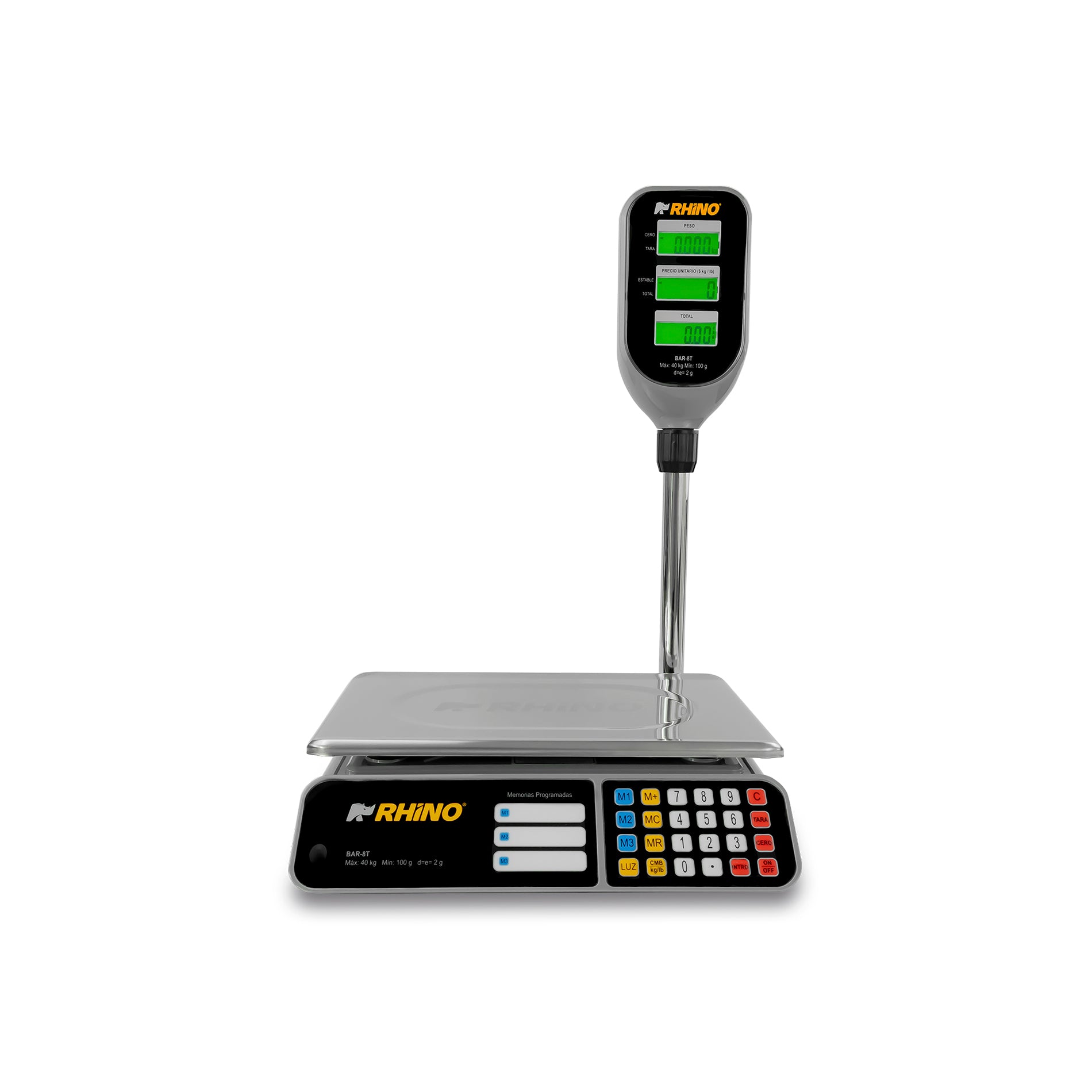 Báscula Digital Con Torreta Para 40kg Rhino Bar-8t Color Gris oscuro Peso máximo soportado 40 kg