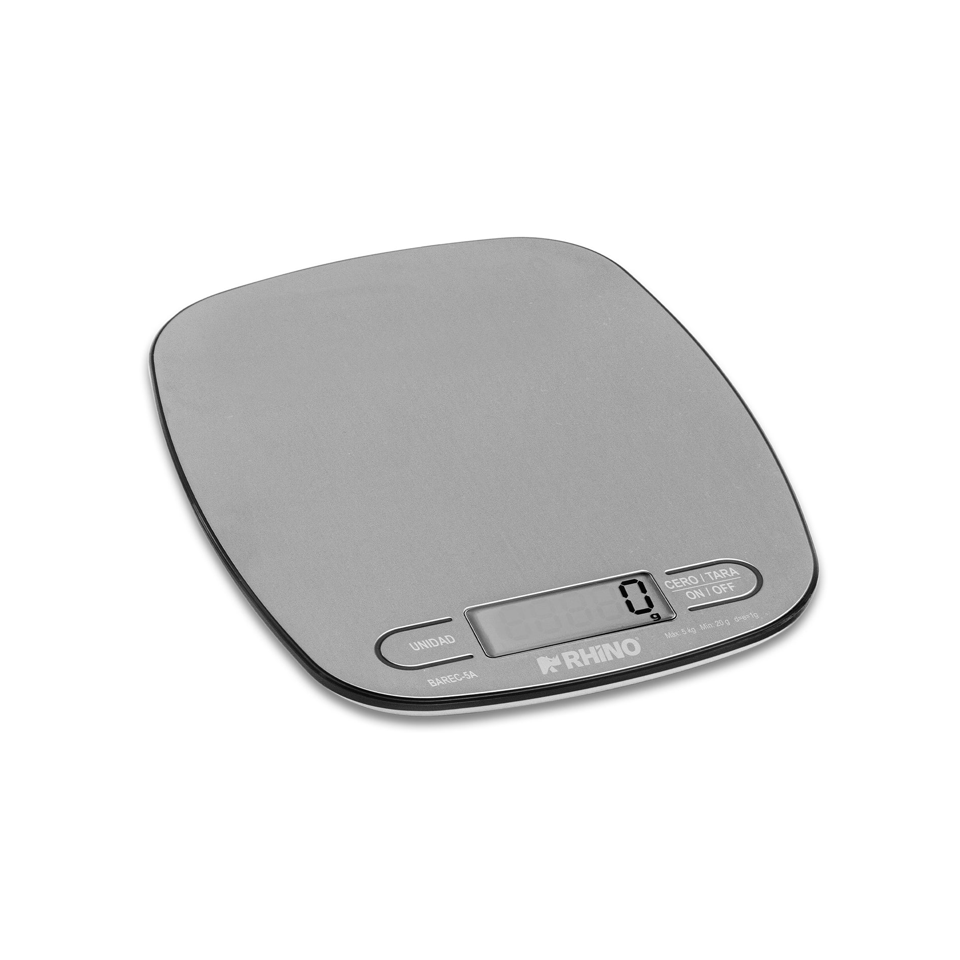 Bascula Digital De Cocina Rhino Gramera Barec-5a 5kg/1g Gris 5 Kg