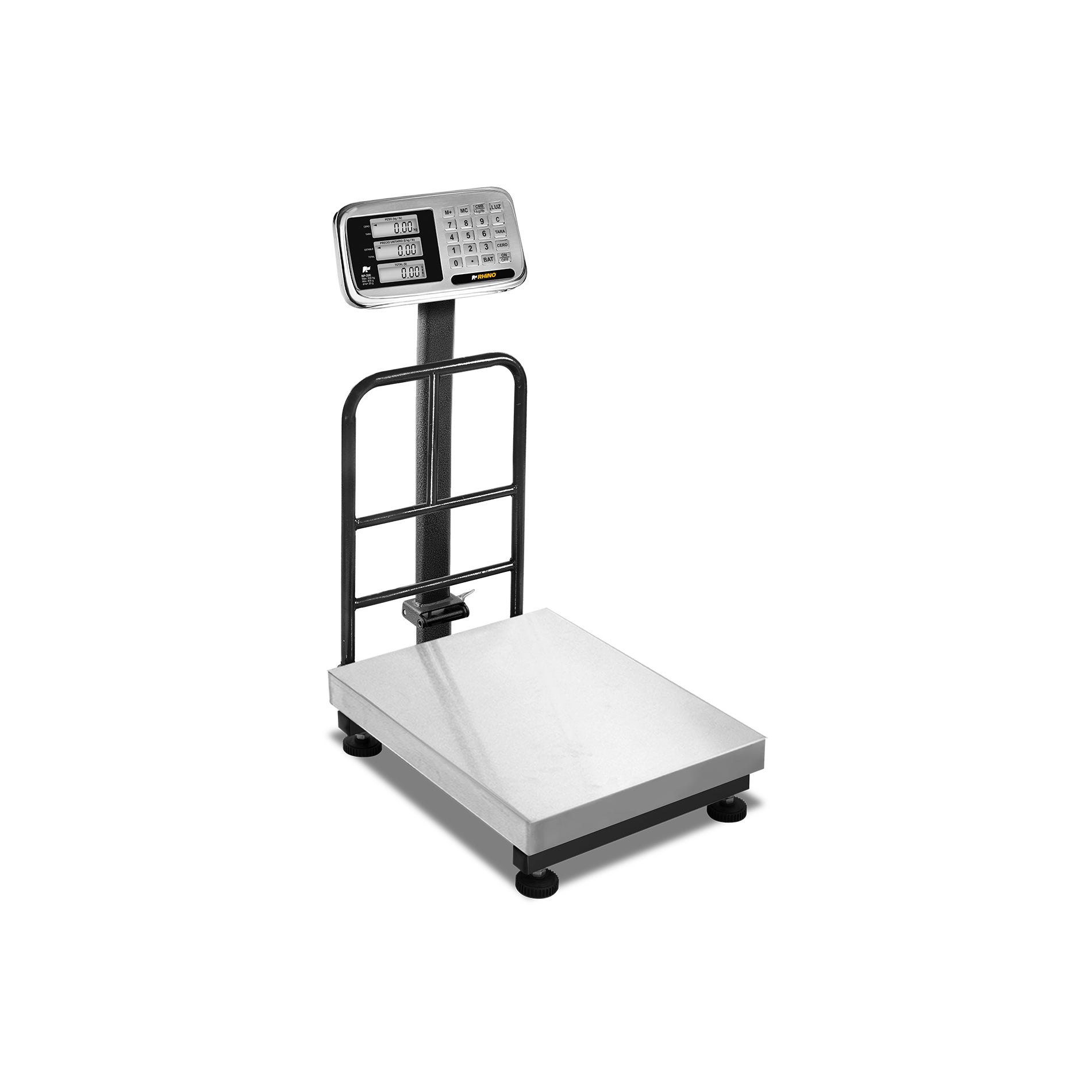 Báscula Plataforma Digital Bp-200 Kg Rhino Acero Inox. Color Gris
