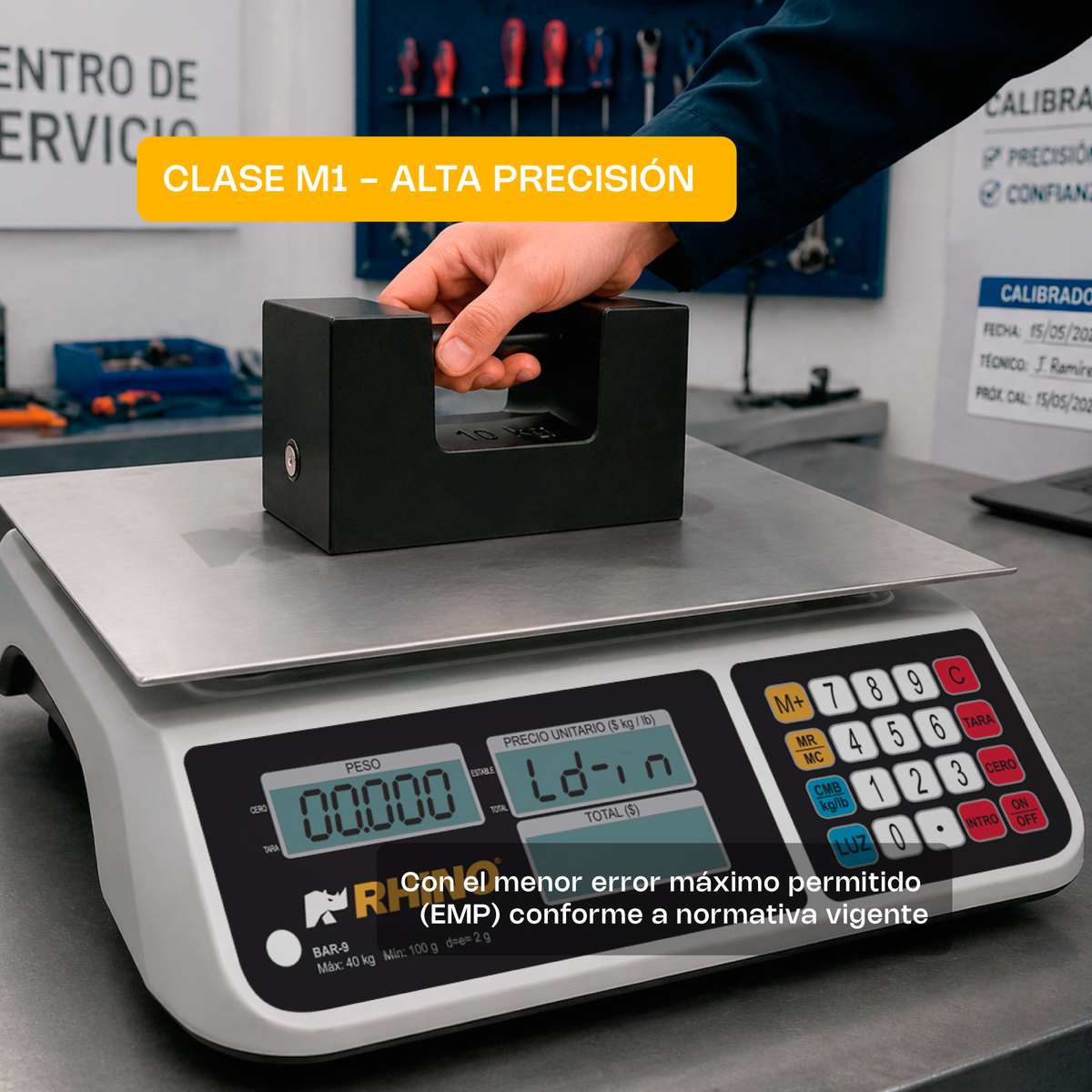 Pesa Patrón Rhino 10 Kg Clase M1 Hierro, Pesa-10s